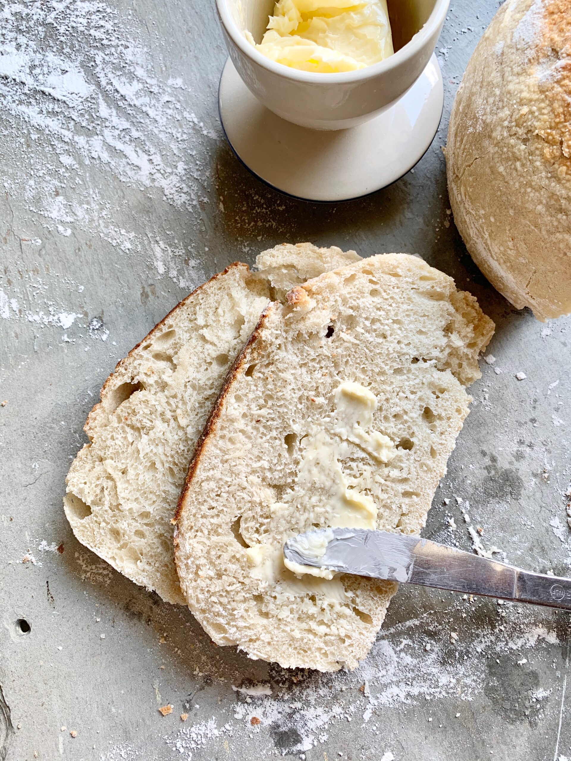 Easy 3 Ingredient No Knead Crusty Bread Six Clever Sisters