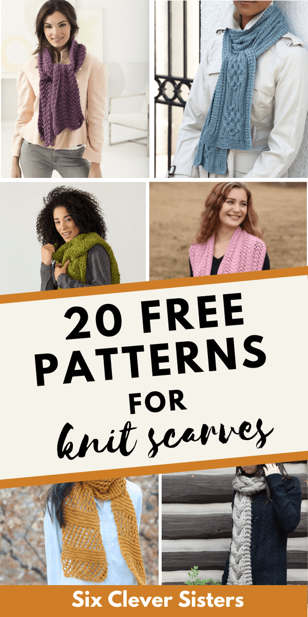 20 Gorgeous Knit Scarves {all FREE patterns} - Six Clever Sisters