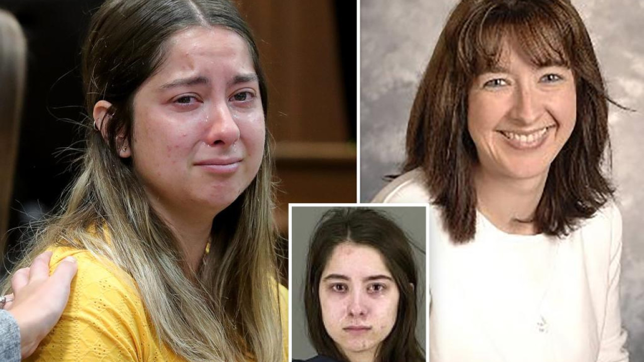 She hit her mother with a frying pan and then stabbed her 30 times in the neck