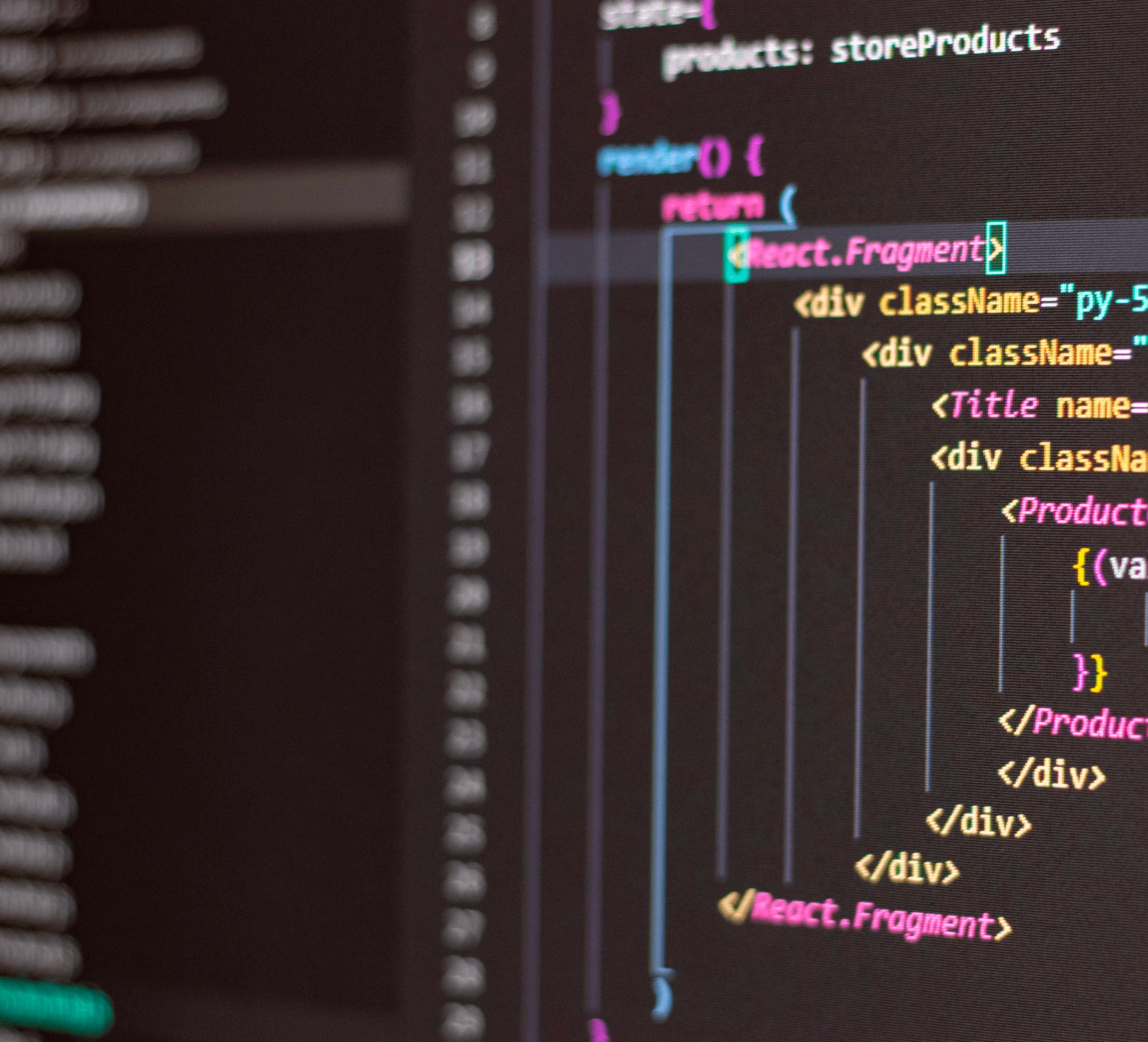 screen terminal with snippet of code