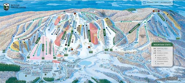 Boyne Mountain Resort Trail Map BoyneHi Map 