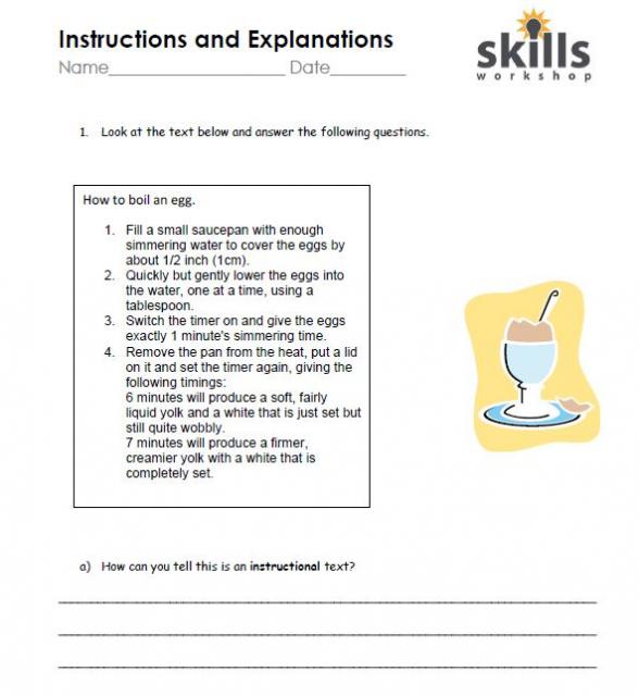 features of instructions and explanations skills workshop