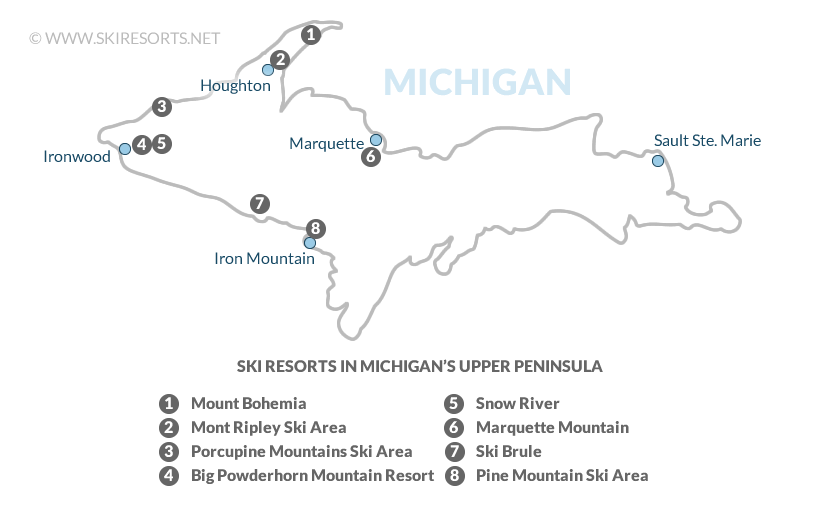 Michigan Ski Resort Elevations At Darcy Bromley Blog Ski Resorts Map 