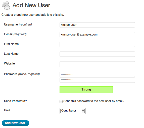 E' possibile fare un veloce test di chiamata utilizzando curl: Extending The Wordpress Xml Rpc Api Skyverge