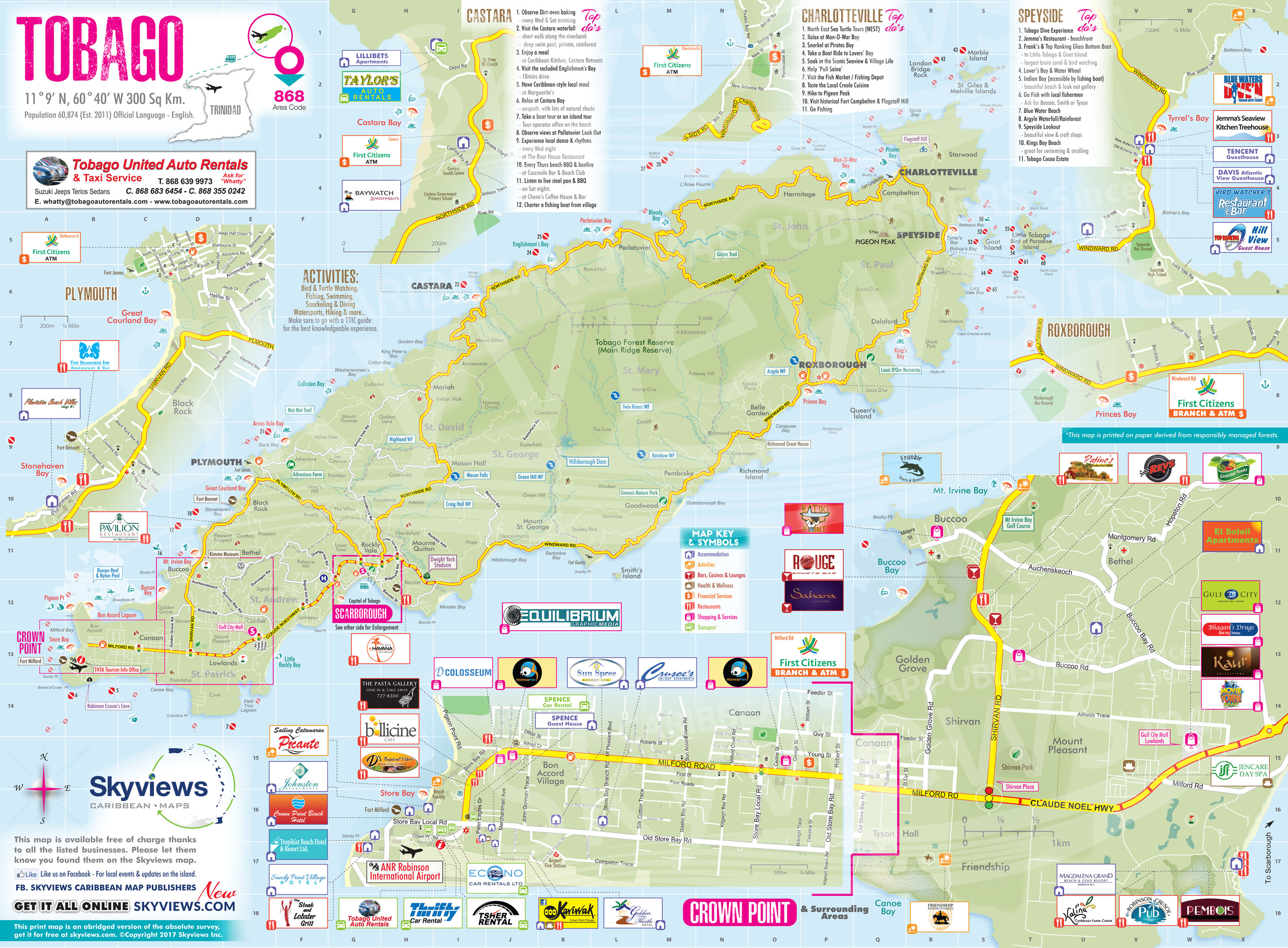 Map Of Tobago Caribbean Islands Maps And Guides TOB MapSide 2017sm 