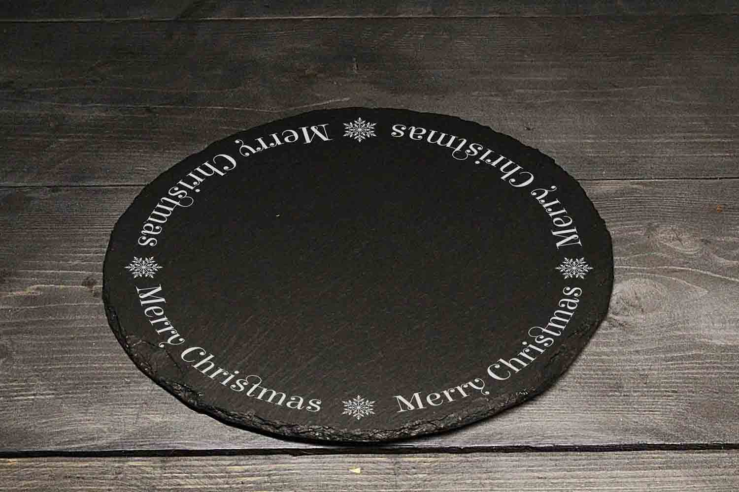 Merry Christmas Christmas Welsh Slate Cheeseboard Gift