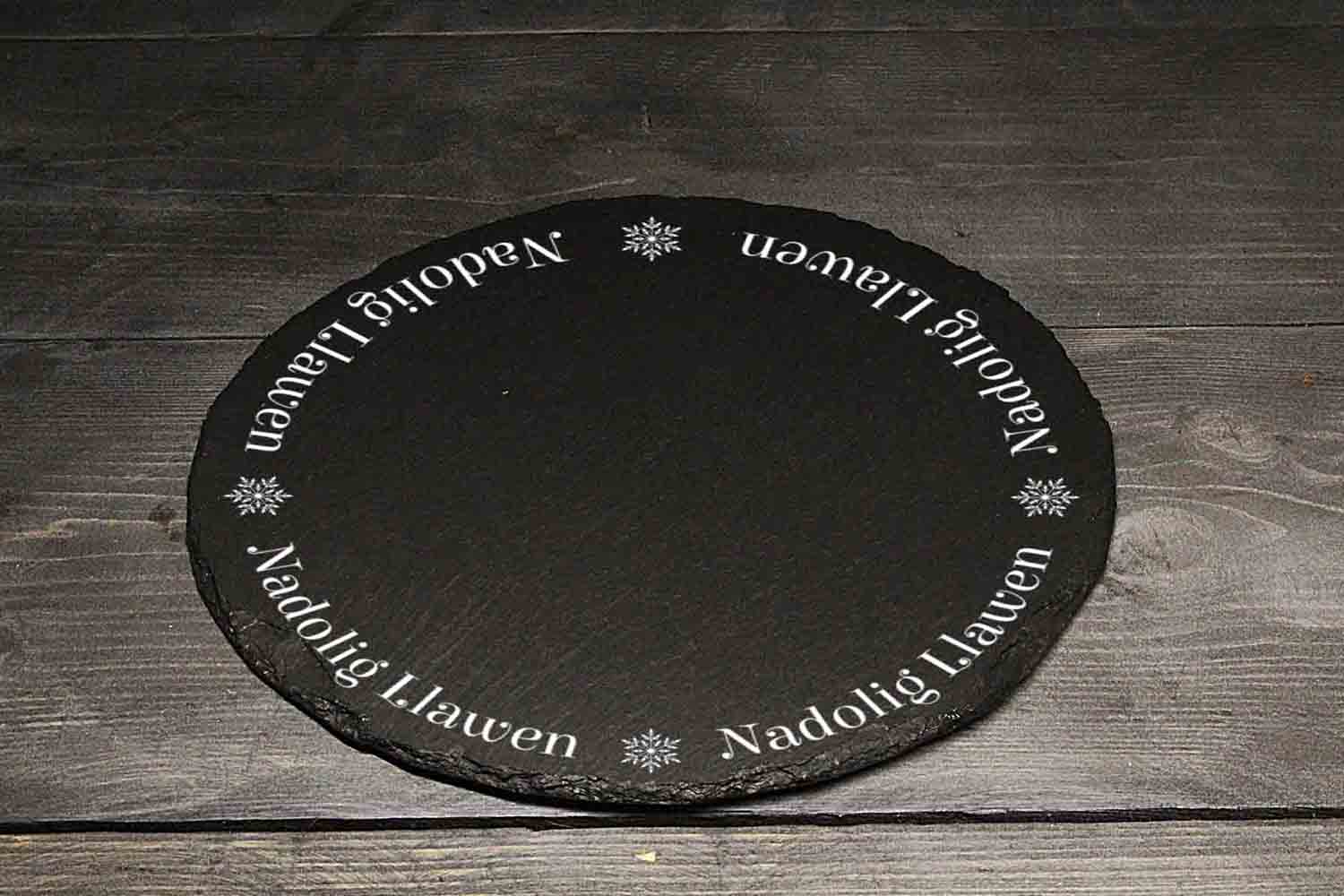 Nadolig Llawen Christmas Welsh Slate Cheeseboard Gift