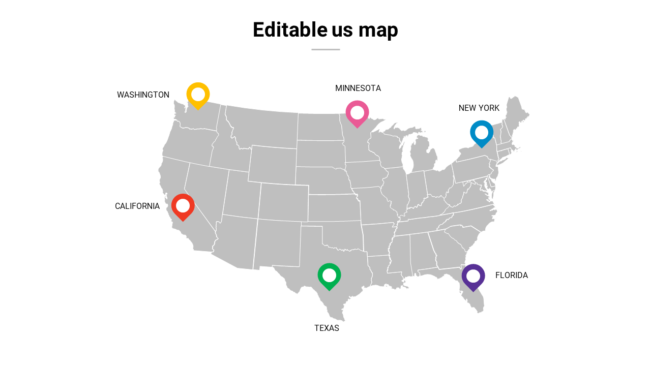 Editable Map United States Map Powerpoint Template Editable Template 44340 Editable Us Map 