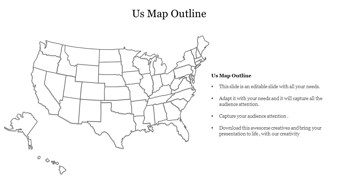 Amazing Us Map Outline Template Slide 700305 Us Map Outline 