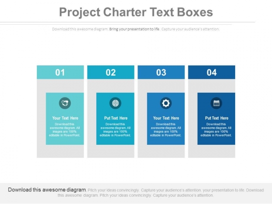 Project Charter Text Boxes Ppt Slides Powerpoint Templates