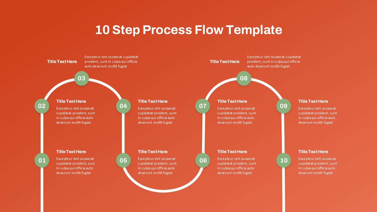 Staggered process template for powerpoint and google slides