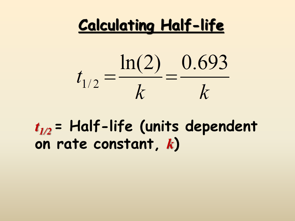 How to calculate half lives examples