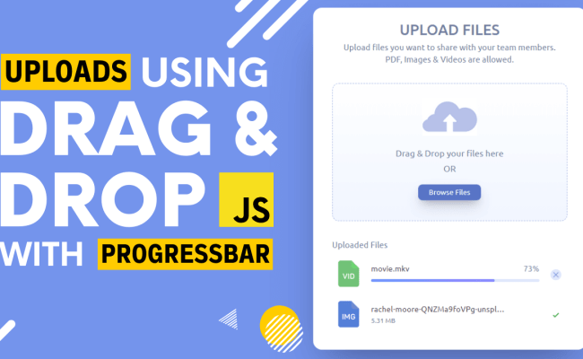 Upload Multiple Files Using Drag And Drop HTML, CSS & Javascript