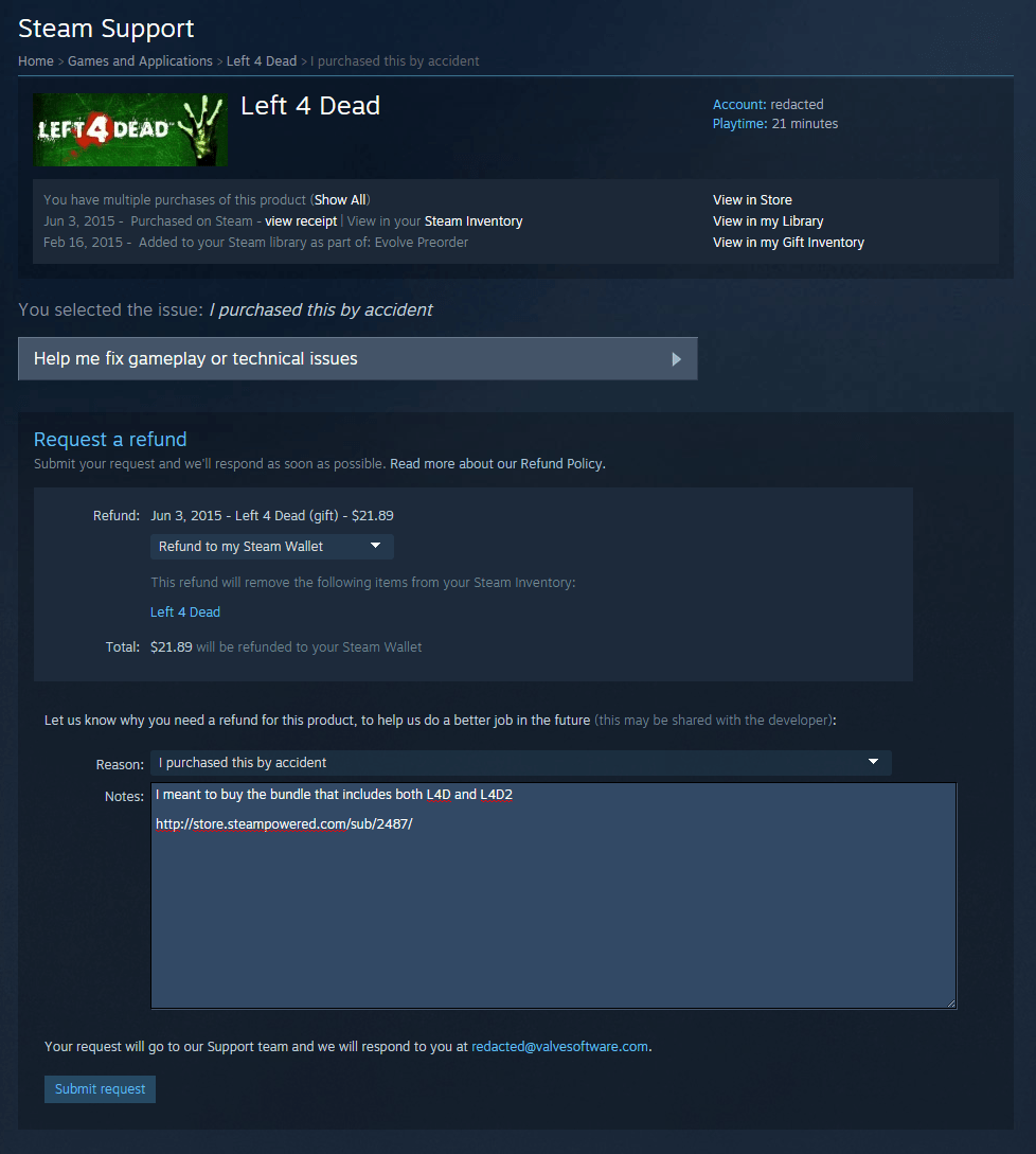How To Refund On Steam Talkingbery Steam Refund Purchase Step 2 