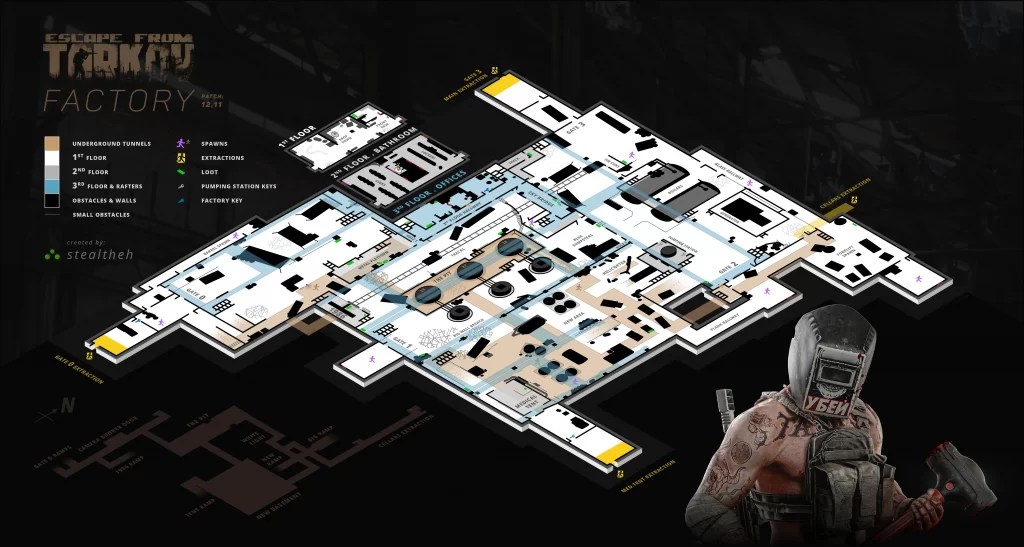 Escape From Tarkov Learn The Factory Map In 2024 Slyther Games Escape From Tarkov Factory Map Extractions New