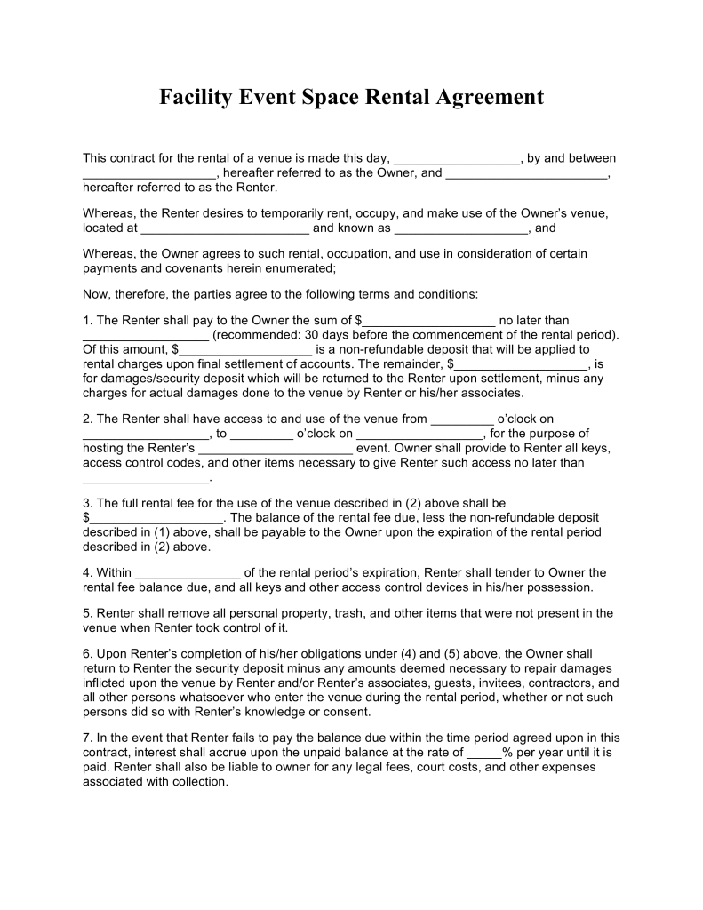 Room Lease Agreement Template