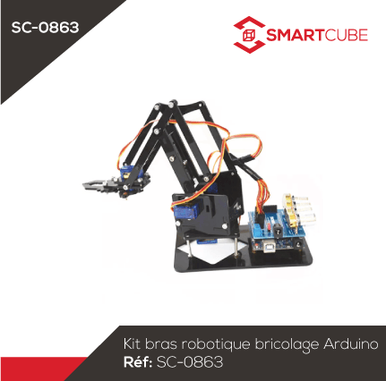 Bras Robotique Mécanique En Aluminium – Kit à Monter Compatible Arduino SG5010 – Pour Projets DIY - 11