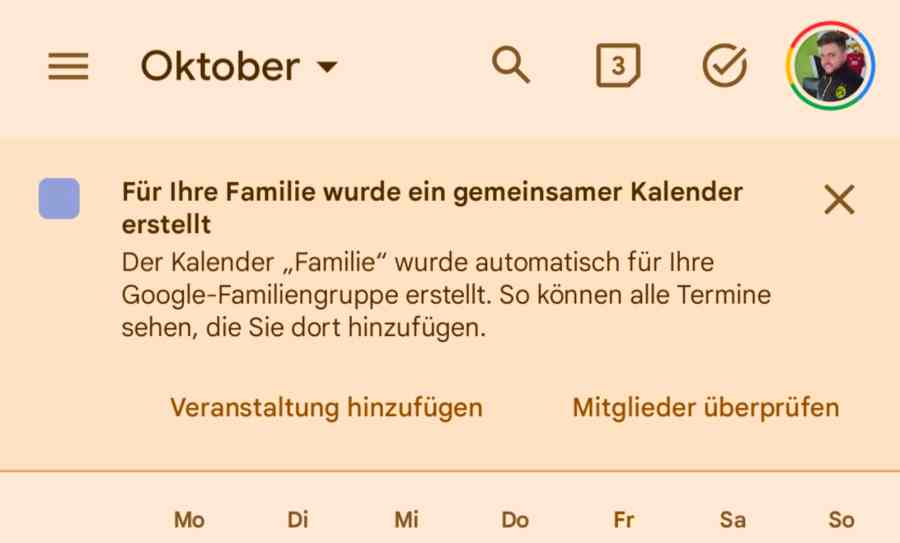 Google geteilter Kalender