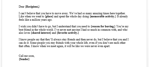 Sample Good Bye Letter Smart Letters