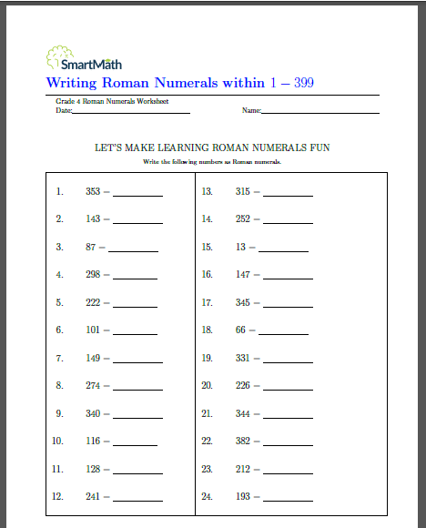 grade 4 roman numerals archives smartmathz