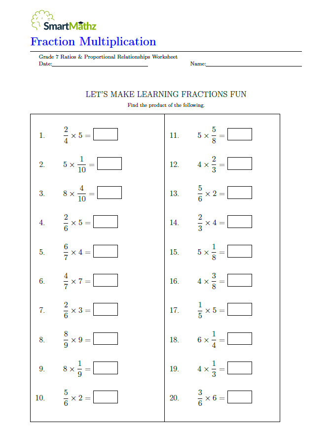 Fraction multiplication