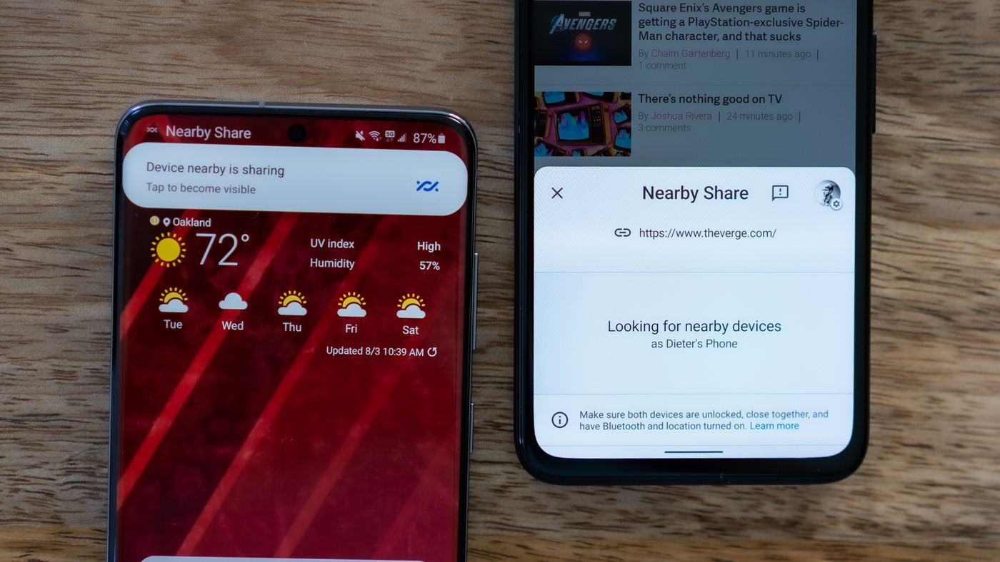 How to use Android's Nearby Share tool to share multimedia files