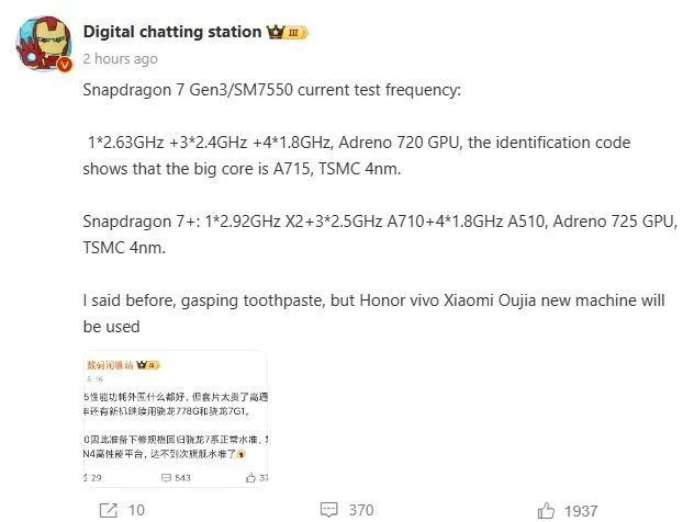Snapdragon 7 Gen3 won't overpower predecessor; Poised for midrange devices