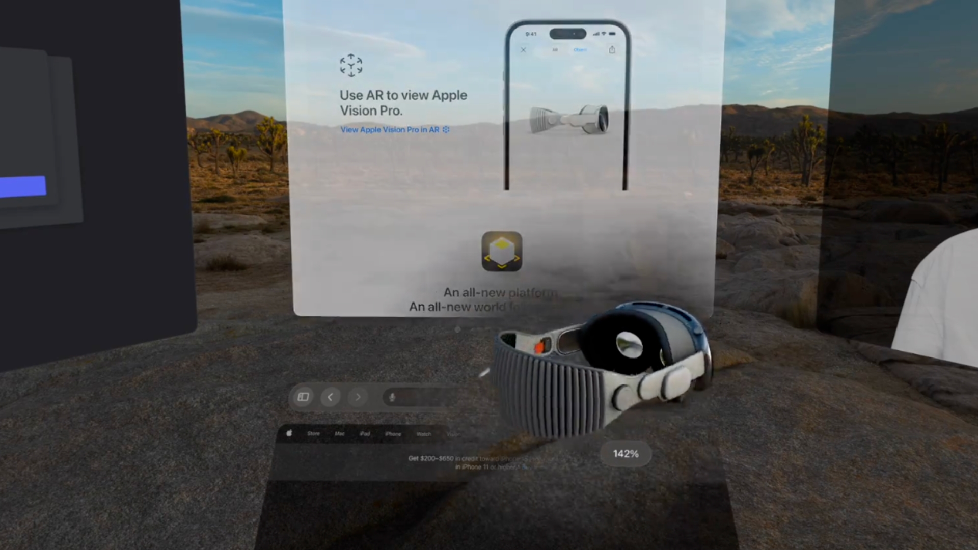 Apple Vision Pro's 3D interface for Safari