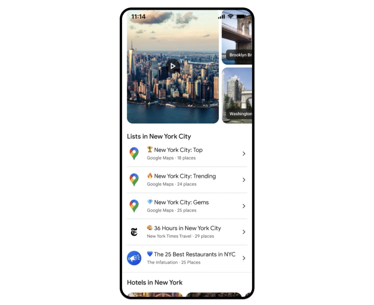 Google maps lists