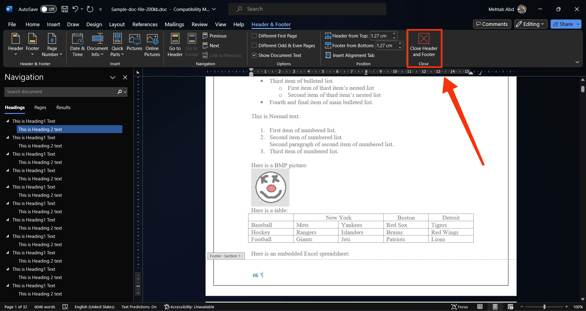 closer Header & Footer
