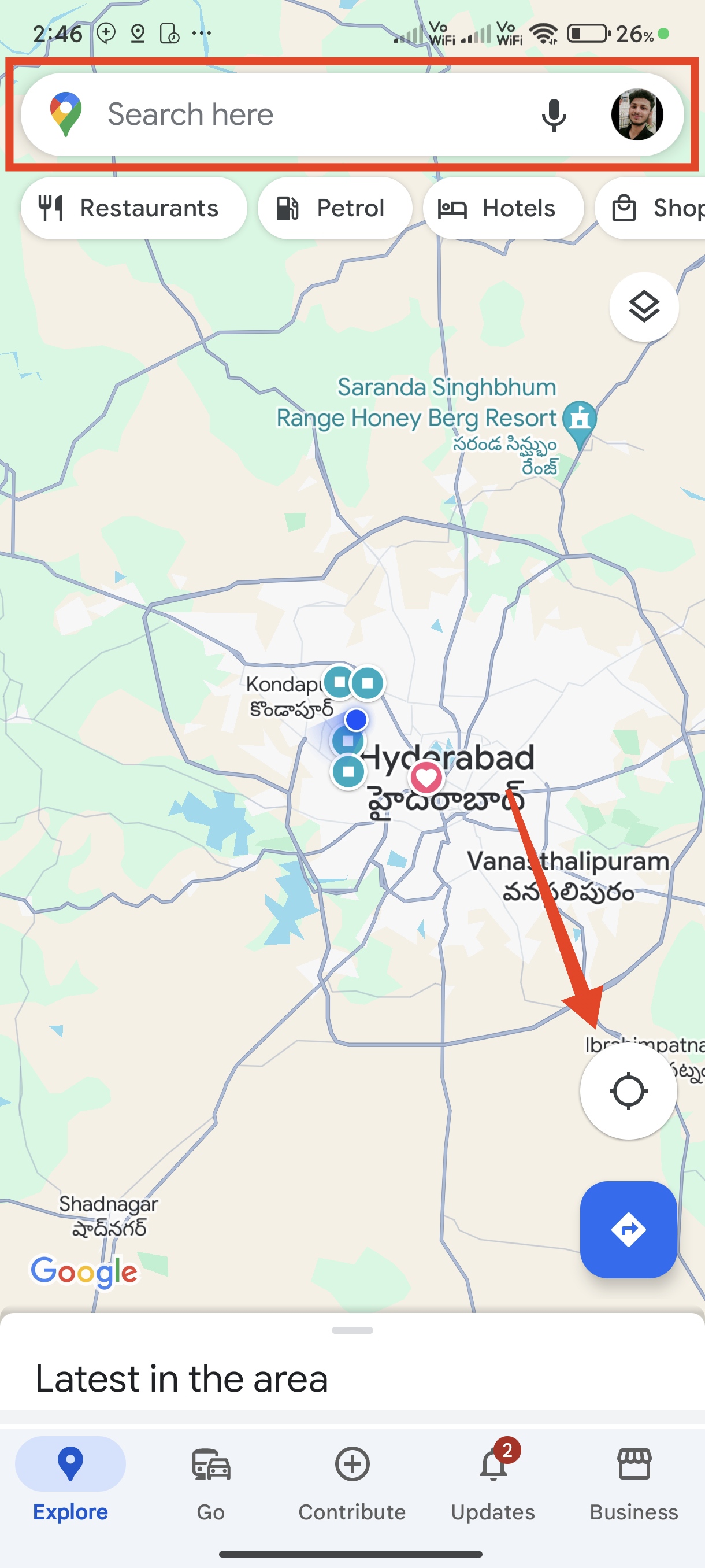 current location