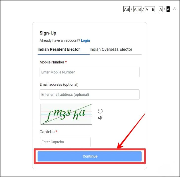 PVC Voter ID Free में करने का तरीका step 2