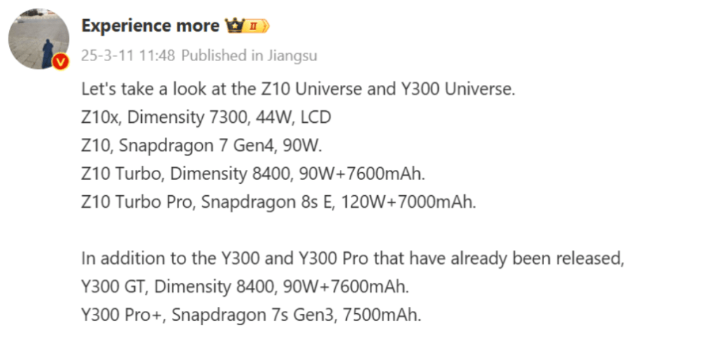 iQOO Z10 series leak