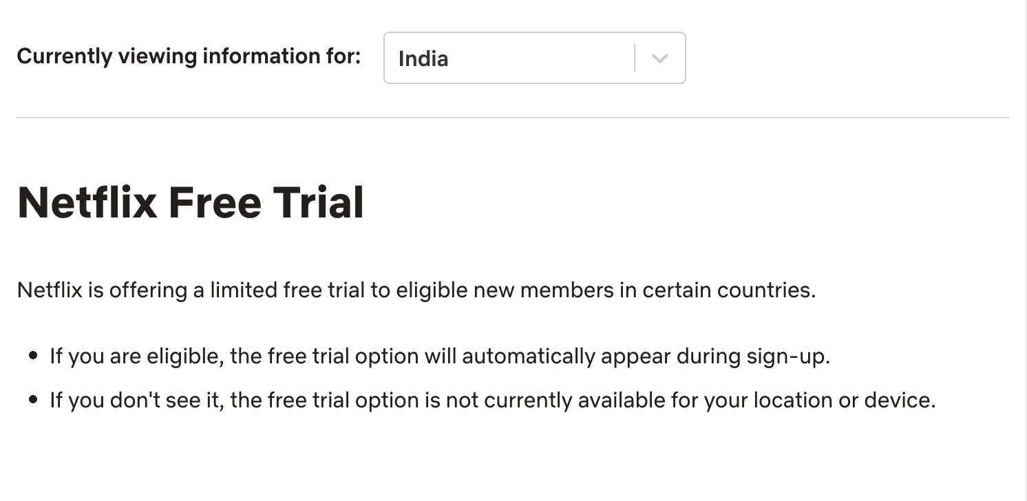 Netflix Free Trial 