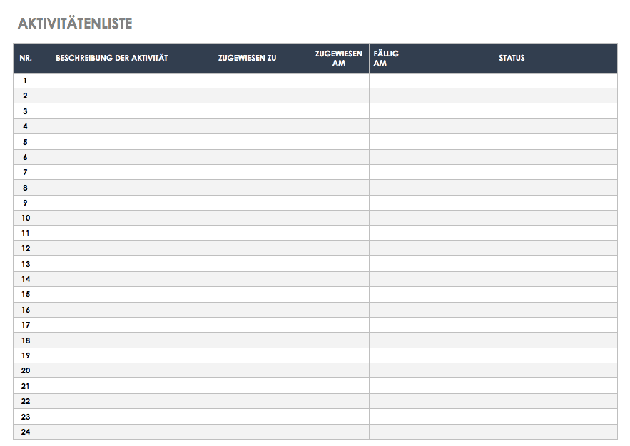 Telefonliste Vordruck . Kostenlose Vorlagen Aufgaben Checklisten Smartsheet