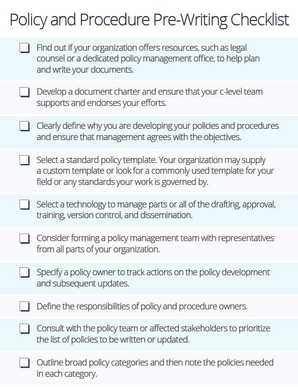 How To Write Policies And Procedures Smartsheet