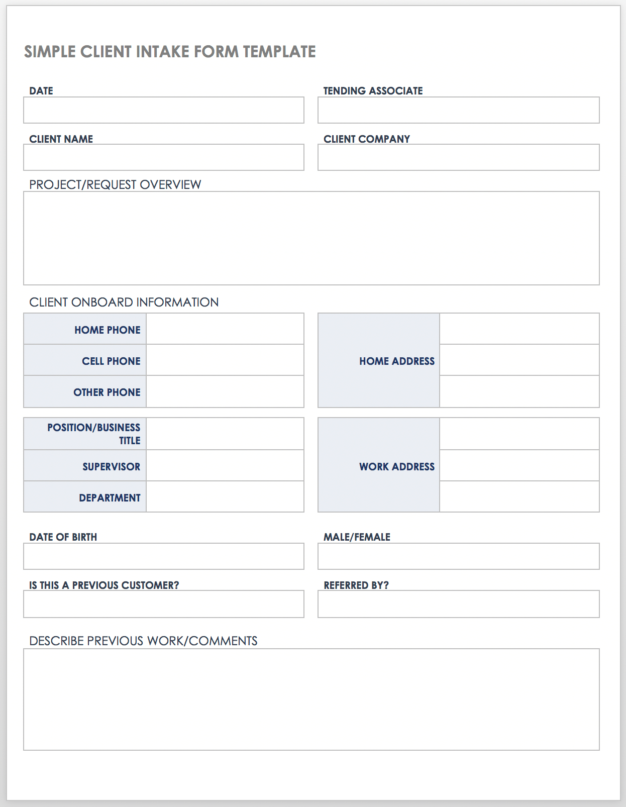 In medicine we have lines of medical communication: Free Client Intake Templates And Forms Smartsheet
