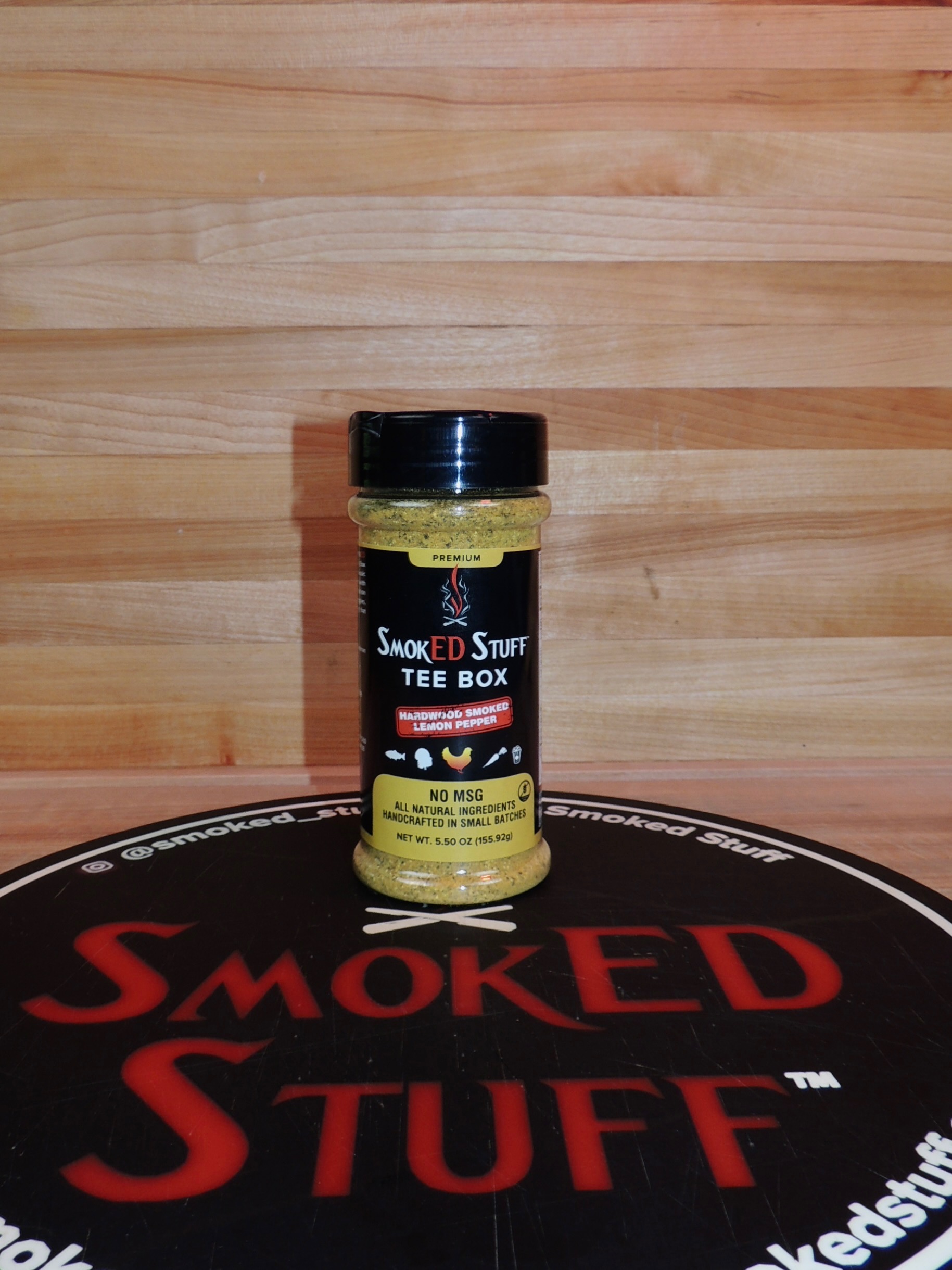 SmokED Tee Box Rub large shaker – lemon pepper BBQ seasoning