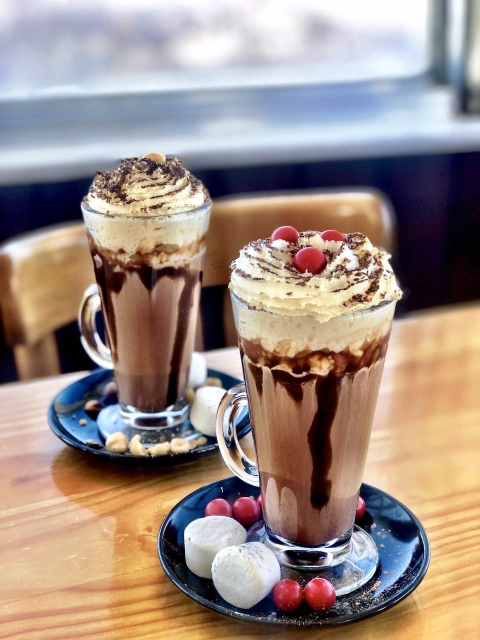 Jaffa and Nutella hot chocolates