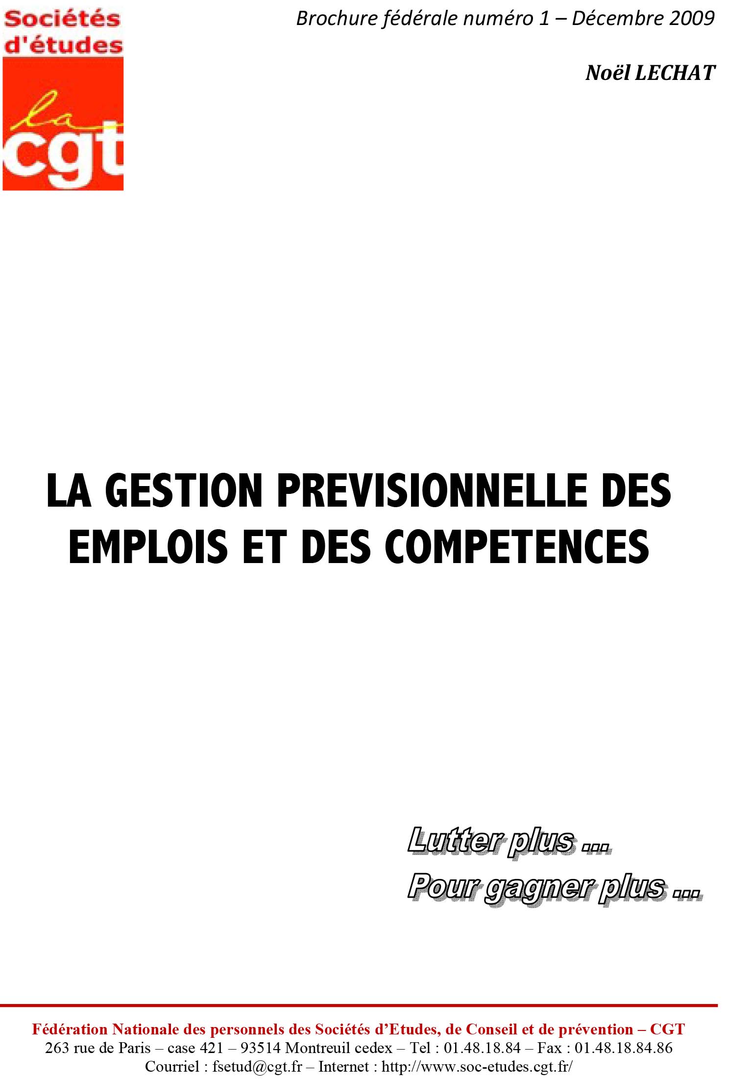 Brochure Fédérale n°1 : La Gestion Prévisionnelle des Emplois et des Compétences