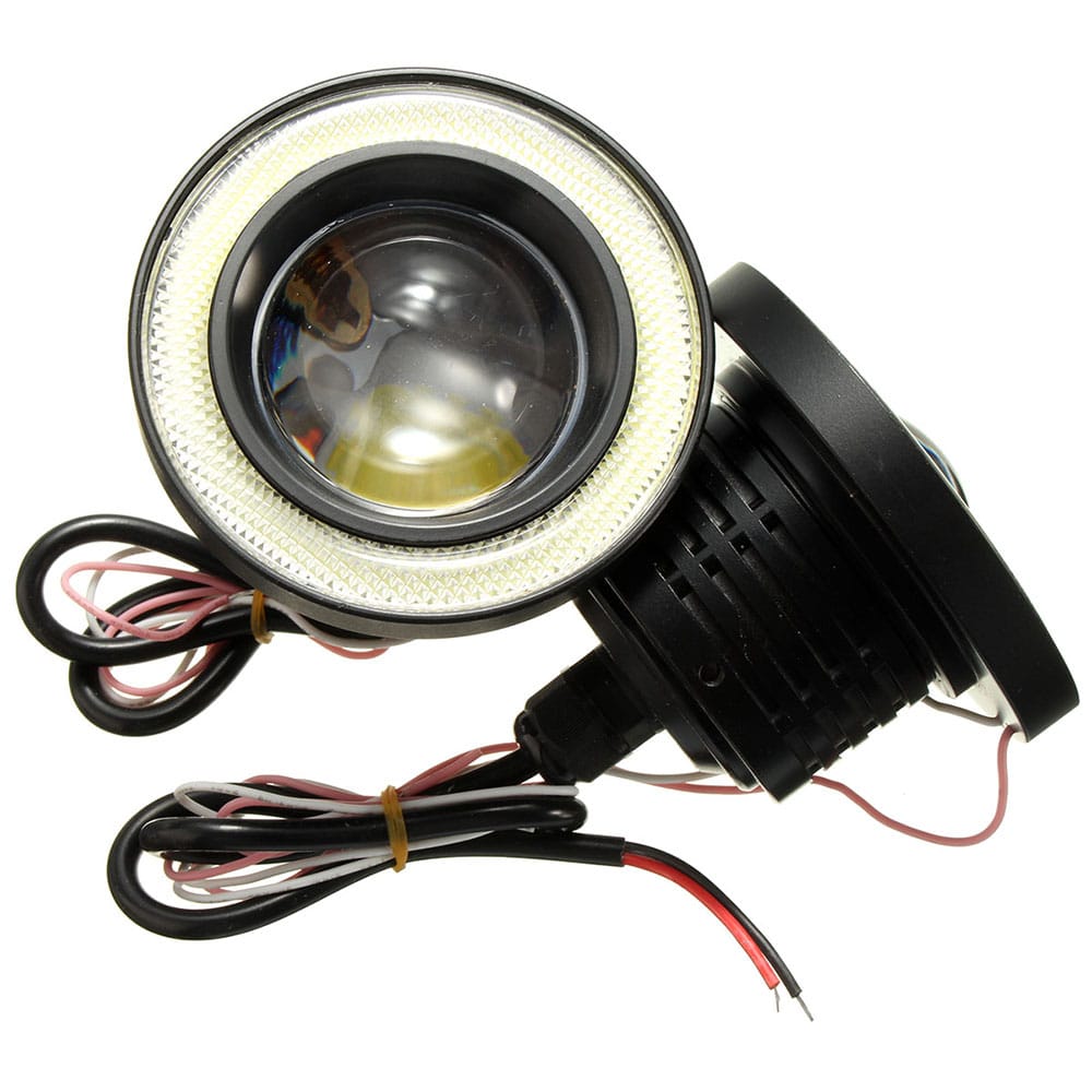 3.5" COB LED Angel Eye Fog Light Bulbs White, Pack of 2