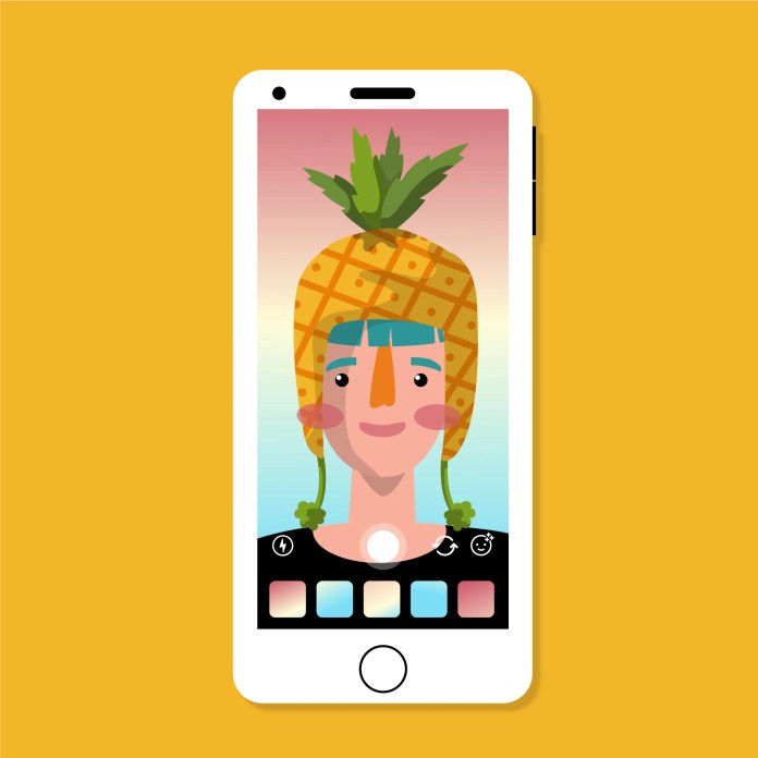 A Snapchat AI filter with Lens Plus showing real-time visual transformation.