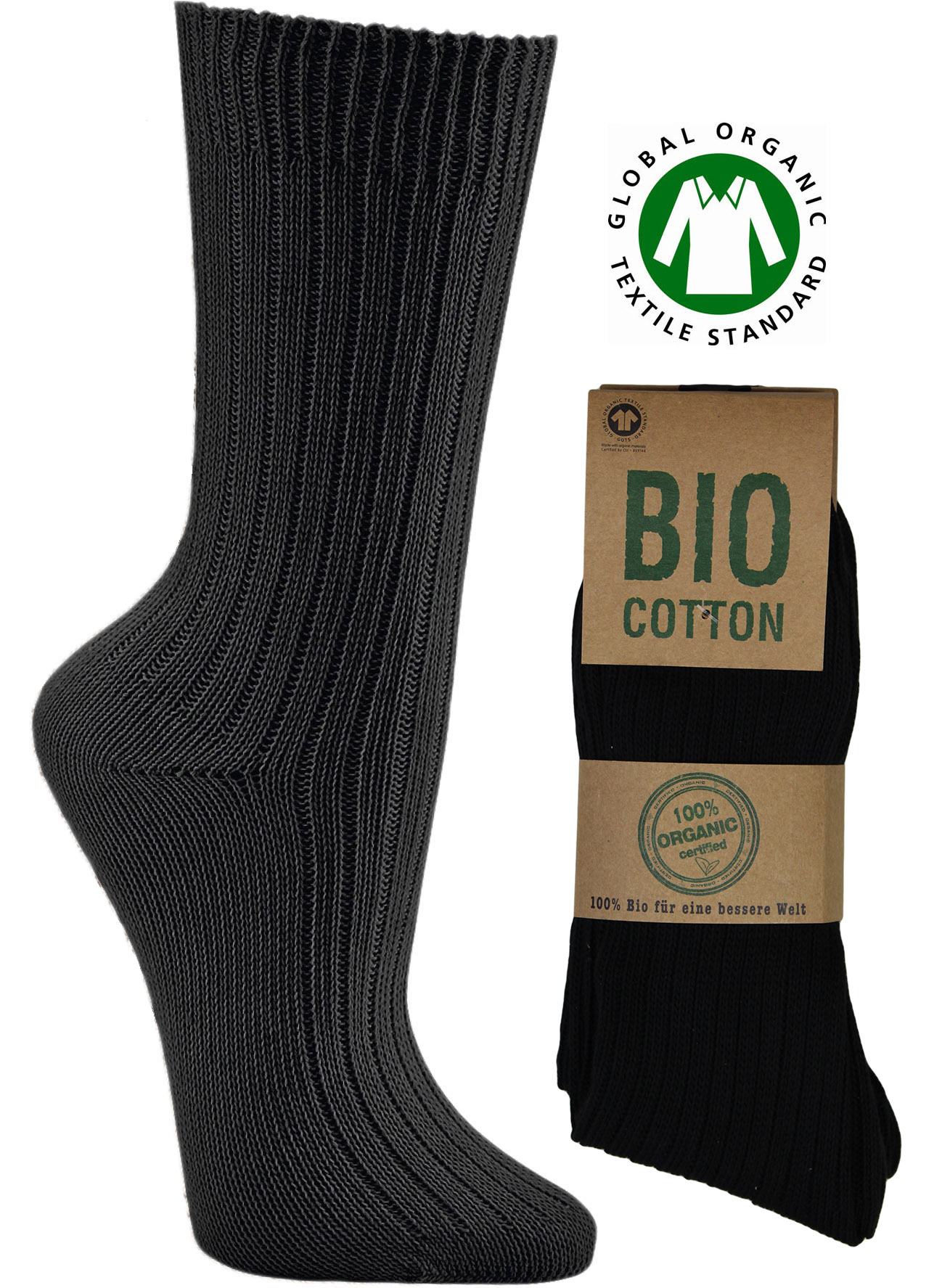 3-12 paar herren bio business socken schwarz 100% bio baumwolle bio