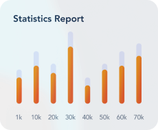 Bar chart with statistic report.