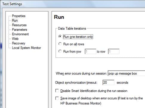 QTP Parameterization datatable