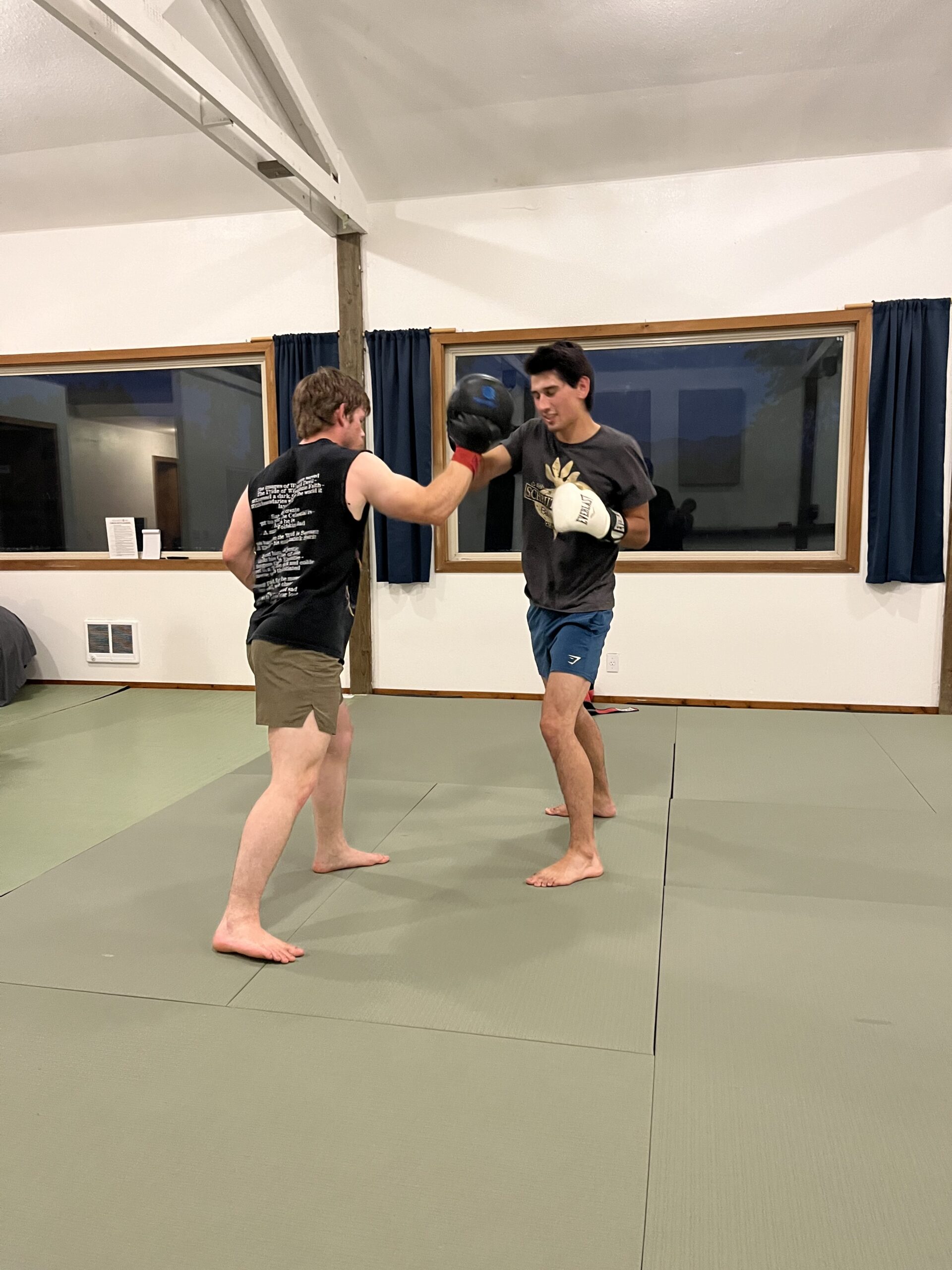 adam and david doing pad work