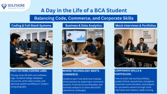 A Day in the Life of a BCA Student: Balancing Code, Commerce, and Corporate Skills