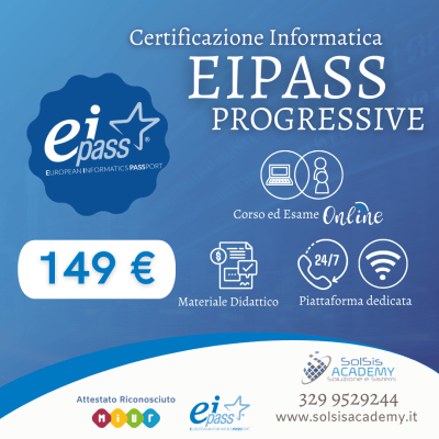 Certificazione informatica di livello avanzato - EIPASS PROGRESSIVE