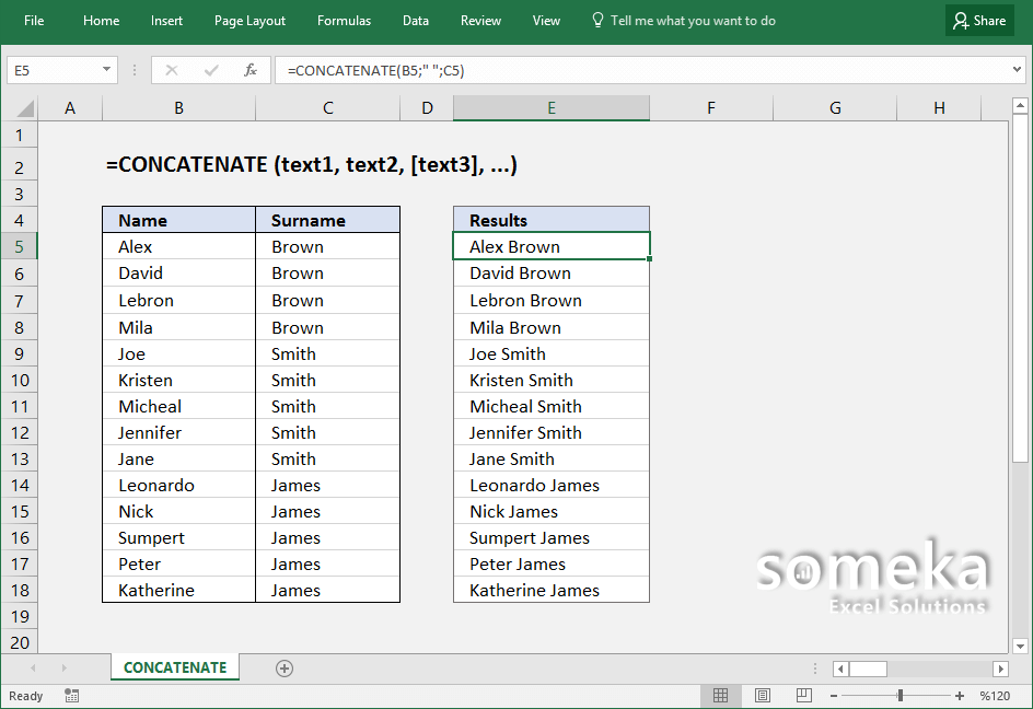 The syntax for this function is =concatenate (cells to be combined). How To Use Excel Concatenate Function Formula Video