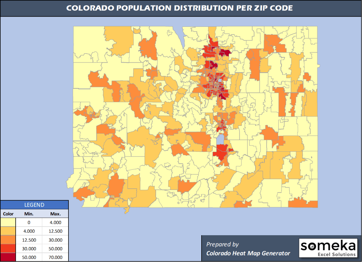 Colorado Population Map Colorado Population Map Zip Code 